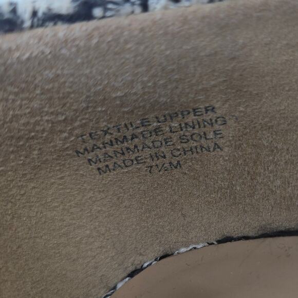 Ann Taylor 7.5M Tweed Pumps Heels Block Square Toe Black White Houndstooth - Picture 5 of 6